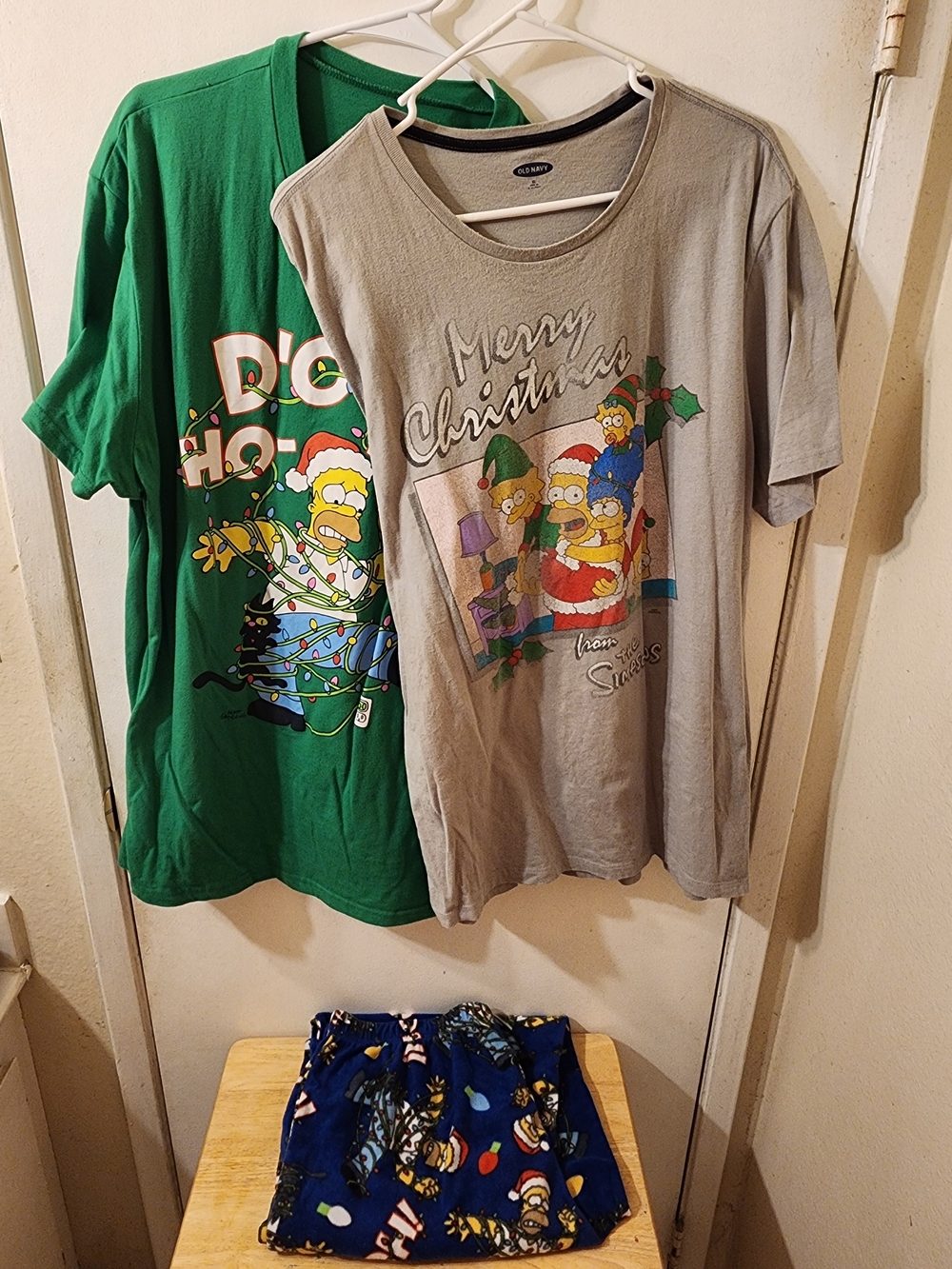 The Simpsons Holiday Graphic Tee Bundle - Green & Gray